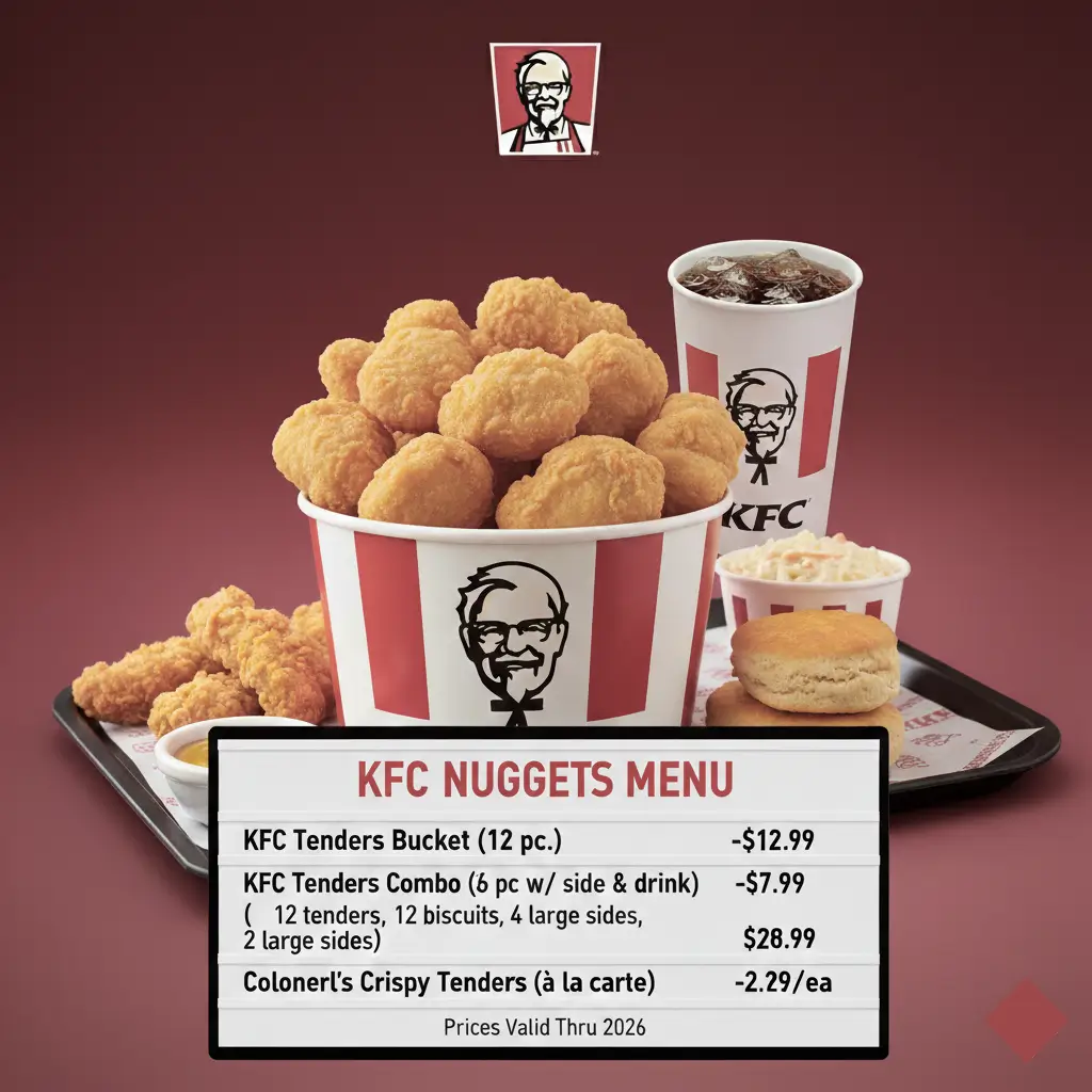 KFC Nugget Menu With Prices 2026