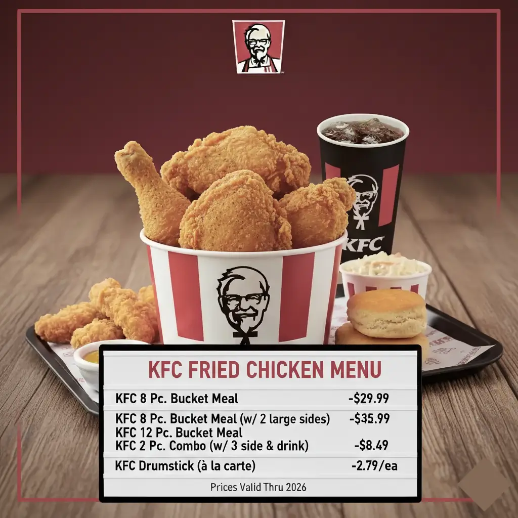 KFC Fried Chicken Menu With Prices 2026