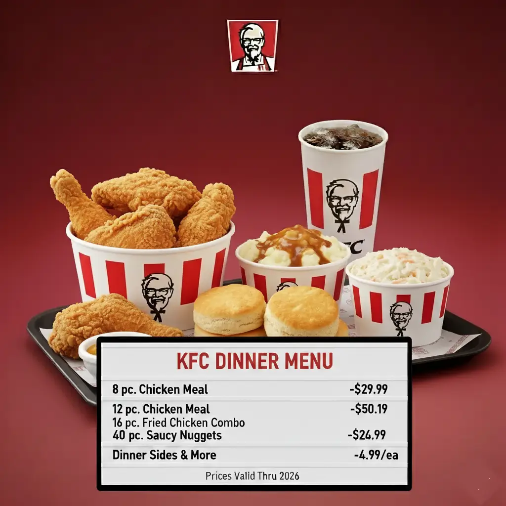 KFC Dinner Menu With Prices 2026