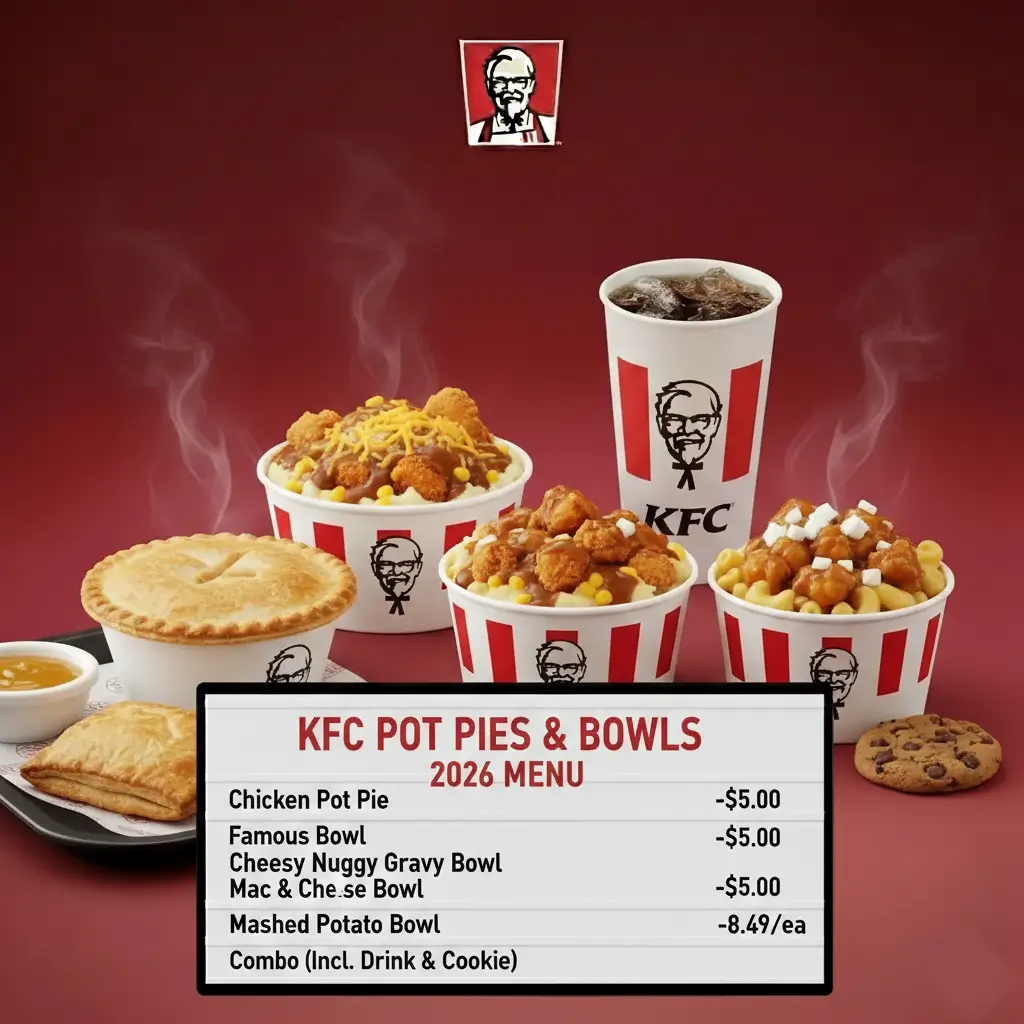 KFC Pot Pies & Bowls Menu 2026