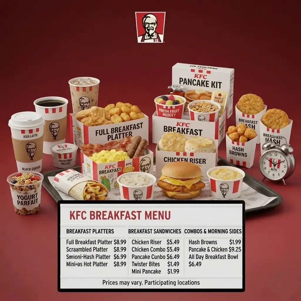 KFC Breakfast Menu